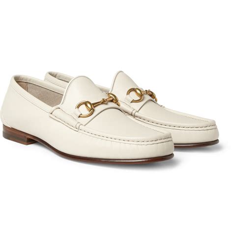 Men's Horsebit loafer in white crochet leather